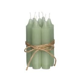 NaDeco Taper Candle - Mint Grüne Durchgefährt Stabkerze, 11cm Höhe, 7 Stück | Vintage Kerzen | Hochwertige Spitzkerze