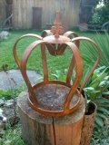 Roß Krone Massiv Dekoration Edelrost 32 cm Garten Eisen Metall Trendiges Dekor