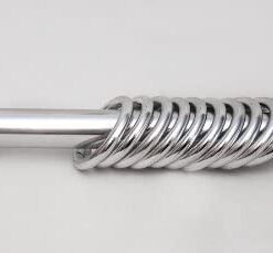 DUSCHVORHANGSTANGE SILBER GLÄNZEND - EXTRA LANG - SPRING KLEMMSTANGE 180-300 CM