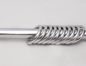 DUSCHVORHANGSTANGE SILBER GLÄNZEND - EXTRA LANG - SPRING KLEMMSTANGE 180-300 CM