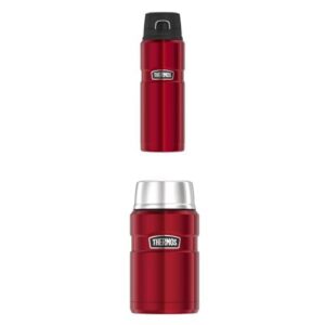 THERMOS STAINLESS KING BOTTLE 0,70l Cranberry Red 15h heiß / 24h kalt + THERMOS STAINLESS KING FOOD JAR 0,71l Cranberry