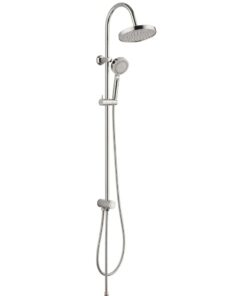 SCHÜTTE 60600 Überkopfbrauseset, Regendusche mit 5 Strahlarten, für Badezimmersanierung, modernes Duschsystem, chromgera