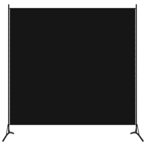 vidaXL Raumteiler Schwarz 175x180cm Eisen Stoff