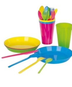KUNSTSTOFFGESCHIRR-SET 24-TEILIG BPA-FREI 2FARBMODELLE LEBENDE FARBEFür 4 PERSONEN