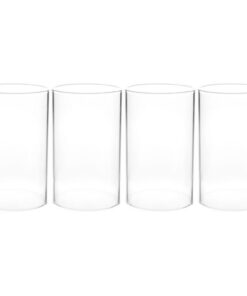 4 Stücke mundgeblasen Windlichtgläser Glaszylinder für Zuhause und Hochzeit | 20cm hohe Ersatzglas für Kerzen in Wohnzi