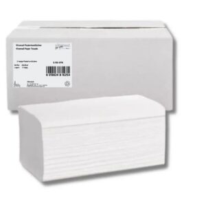 Top-Handtuchpapier Falthandtücher 2-lagig Zellstoff Hochweiß |150 Blatt 25 x 21 cm