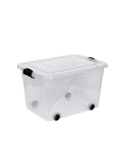 Kreher Aufbewahrungsboxen mit Rollen für die Praxis | Transparente Kreher Aufbewahrungsboxen mit Deckel - Robuster Kuns