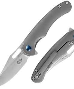 OKNIFE CPM-S35VN Taschenmesser Titan-Griff EDC mit Pocketclip für Outdoor-Camping & Survival