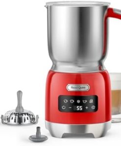 Hazel Quinn Milchaufschäumer 5-in-1 450 ml Rot – Heiß & Kalt Milchschaum