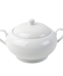 Holst Porzellan Suppenterrine 2,5 l Culina II Weiß mit Deckel TE 002 31x21x14,5 cm