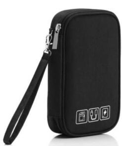 Skycase Kabeltasche Schwarz - Elektronikorganizer für Reise und Alltag mit USB Sticks, Powerbank und Ladekabel