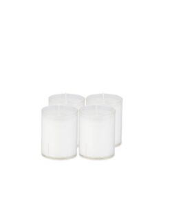 Sovie Refill Kerzen - Kerze in Kunststoff-Hülle - Deko für Innen & Äußere Räume - 24 Std. Brenndauer - Transparent (4er