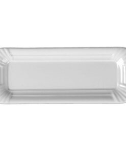 Holst Porzellan Rechteckplatte Pappoptik Snack Line 20x8cm weiß 6er Set