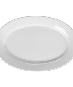 Holst Porzellan Oval Platte AL 034 Albergo Halbtief weiß 33,5 x 22,5 x 3,5 cm für Gastronomie
