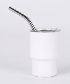 Generisch Farbige Edelstahl Schussglas mit Stroh und Deckel für Bars und Whisky Drinkern 5 Oz Doppelwandige Vakuumisolie