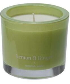 Scented Candle im Glas für Zuhause und Geschenke - Duftkerze ca. 34 Std. Brennzähigkeit (Lemon & Ginger) | Dekorative G