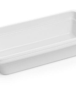 HENDI Gastronormbehälter GN 1/3 Mikrowellensicher & Geschirrspülerfest Hohe Schlagfestigkeit Weiß Porzellan 325x176x65mm