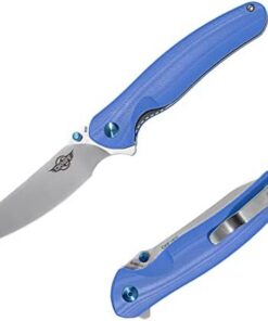 OKNIFE Drever Taschenmesser N690 Edelstahl hervorragende Schnitthaltigkeit G10 Griff für Camping Survival (Blau)