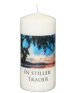 Trauerkerzen mit Fotoabziehbild zur Stiller Trauer -Comfortably Glimmernd - Ideal für Euch - 12x9cm - Trauerhilfe | Tra