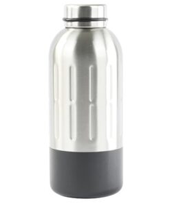 Axentia Isolierflasche doppelwandig Edelstahl Silber/Schwarz 400ml Kühlanlage Outdoor