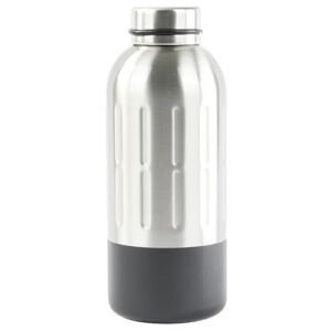 Axentia Isolierflasche doppelwandig Edelstahl Silber/Schwarz 400ml Kühlanlage Outdoor