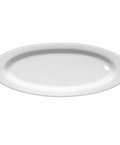 Holst Porzellan Oval Platte Vital Level + flach weiß + 48 x 19 x |5 cm VLP 148