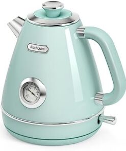 Hazel Quinn Elektrischer Wasserkocher Edelstahl 1,7 Liter 2200W Temperaturanzeige Mintgrün Retro STRIX