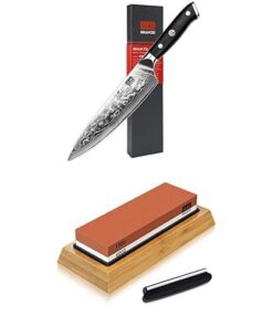 SHAN ZU Scharfe Kochmesser 20 & Küchenmesser 1000/6000 Schleifstein 2-teiliges Set für Profis