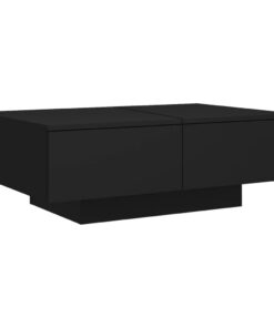 vidaXL Couchtisch mit Schublade für Wohnzimmerszenarien Schwarz Holzwerkstoff