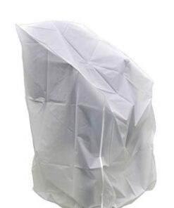 Spetebo Wetterschutzhülle für Stapelstühle – 120 x 62 cm, Weiß | Wasserdicht & witterungsbeständig, Gartenstuhl-Abdeckun