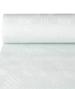 Papstar NEU Weiss Tischdecke, Damastprägung, Für Die ganze Familie, Ideal Für Buffet-Gesellschaftungen, 50x150cm, Hochwe