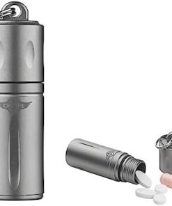 OKNIFE Otacle H1 Titan Pillendose Mini - Wasserdichte Schlüsselanhänger Tablettendose für Outdoor & Reisen