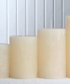 Birsppy Rustik-Stumpenkerzen-Adventsset für Heiligabend, groß, 7 cm Ø, Creme | Birsppy Rustik-Stumpenkerzen-Adventsset,