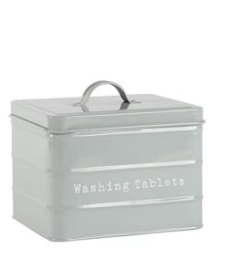 Harbour Housewares Vintage Grauer Metall-Speicher für Waschmitteltabletten - Utility Kanister 18cm