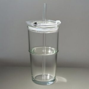 KEMORELA Trinkgläser klarem Glas mit Deckel und Strohhalmen fürOutdoor-Party | KEMORELA Trinkgläser klarem Glas mit Dec