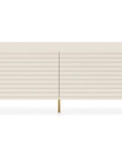 Selsey TV Schrank Goldene Beine Graubeige 140 cm Moderner Fernsehtisch für Wohnzimmer und Schlafzimmer Stylnesser mit go