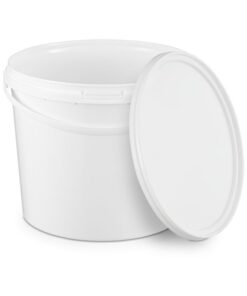 BenBow Weißer 5l Plastikeimer mit Deckel und Henkel - Lebensmittelecht, Luftdicht und Auslaufsicher - 1x 5l - Plastikeim