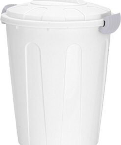 Spetebo Maxitonne 40L mit Deckel - weiß - für Haus und Garten -iegend für alle Arten von Abfall - 1 Paket x 1 Tonnenkapa