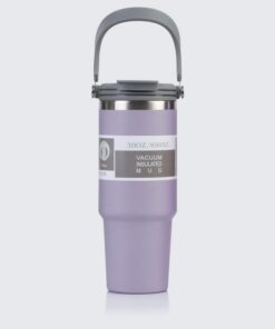 30oz Thermobecher für heiße und kalte Getränke - Auslaufsicherer Kaffeebecher mit Griff und Stroh für Autofahren und Out