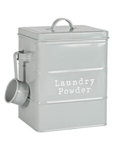 Harbour Housewares Vintage Metall-Wäschereipulverkanister Grau - Retro-Design für Wäschezimmer