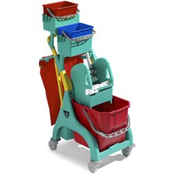 Systemwagen TTS Nick +30 mit 15 L Eimer | kompakter Putzwagen für Reinigungsteams |IPH 15 Liter | sauberes Arbeiten auf