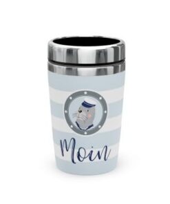 Thermobecher Isolierbecher Seehund - Moin 240ml Kaffeebecher To Go Isolierkontakte 240ml