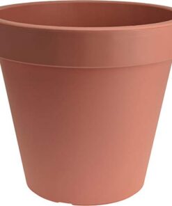 Spetebo Kunststoff Pflanzkübel L - 48 cm/Terracotta - Für Außen und Innen - Wiederverwendbar - 1 Stück