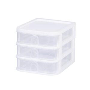 Beruyu Kleine Schubladenbox aus Kunststoff für Organisation im Schubladenschrank Weiß Durchsichtige Desktop Aufbewahrung