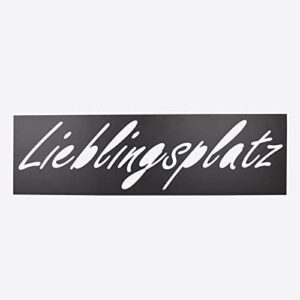 Metallschild Lieblingsplatz rustikaler Stil Schwarz für Garten Terrasse Balkon 74x21cm