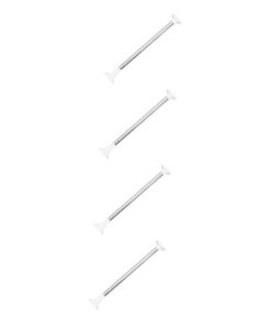 Garneck Stahl Garderobenstange & Vorhangstange - Sturdig & Praktisch für Küche und Schlafzimmer - 4 Stücks Set - Schrank