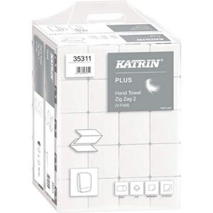 KATRIN® Papierhandtuch PLUS Zig Zag 2, V-Falzung, 20x200 Stück, 23x22,4 cm, weiß (|000 Stück) Karton