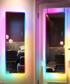 Ganzkörperspiegel mit RGB Beleuchtung für Schlafzimmer, 120x40cm LED Wandspiegel