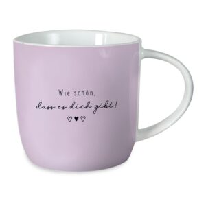 Grafik-Werkstatt Kaffeetasse Wie schön, dass es dich gibt! lila Porzellan 300ml