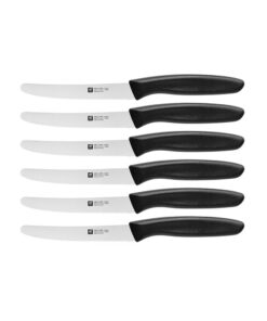Küchenmesser Set Twin Grip, 6-teilig, Rostfreier Stahl und Kunststoff, für Profi Küchen, Schwarz | Twin Grip Messer-Set